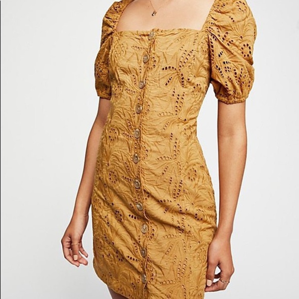 Brand new free people mustard yellow dress